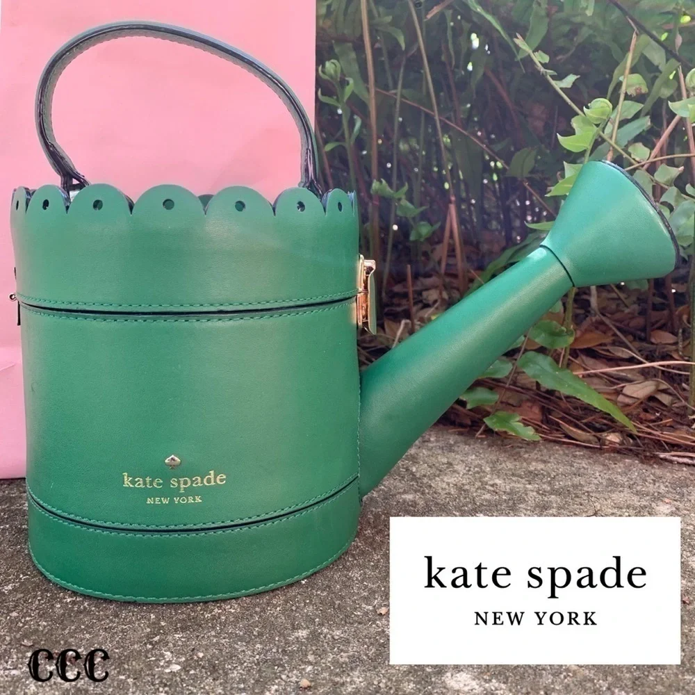 Kate Spade Rare Watering Can Green Flower Pot Bag